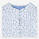 Jacket quilted blue flowers blue lined