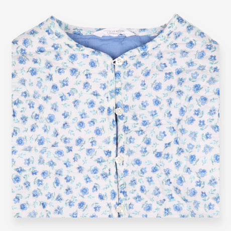 Jacket quilted blue flowers blue lined