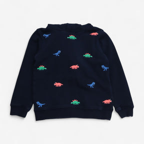 Hoodie Navy with Dinosaur Applique