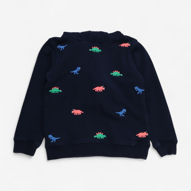 Hoodie Navy with Dinosaur Applique