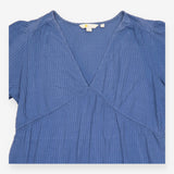 Blue Jersey Seersucker Tiered Mini Dress