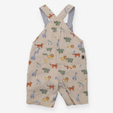 Dungaree Light Brown with Safari Animals