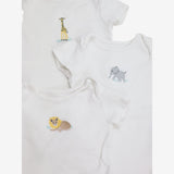 White Animal Applique SS Bodysuits 3pcs 