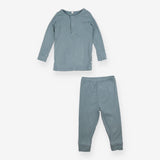 Pyjama Set Ribbed Dusky Blue