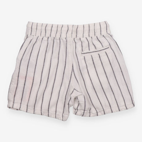 Linen Short white and grey vertical strip
