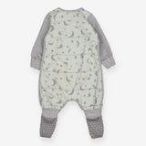 Sleepsuit grey and green moon stars