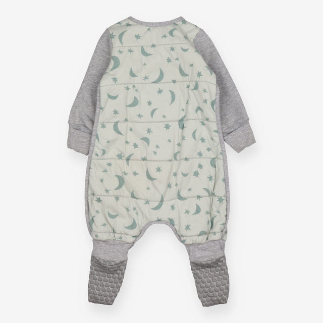 Sleepsuit grey and green moon stars