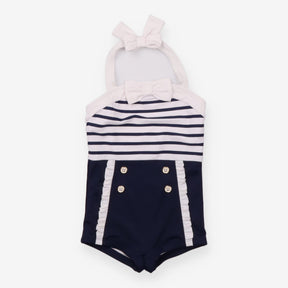 Swim Costume Nautical Halter Neck