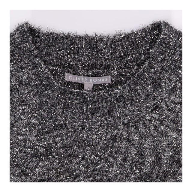 Oliver Bonas Dress Silver Metallic Tinsel Knit