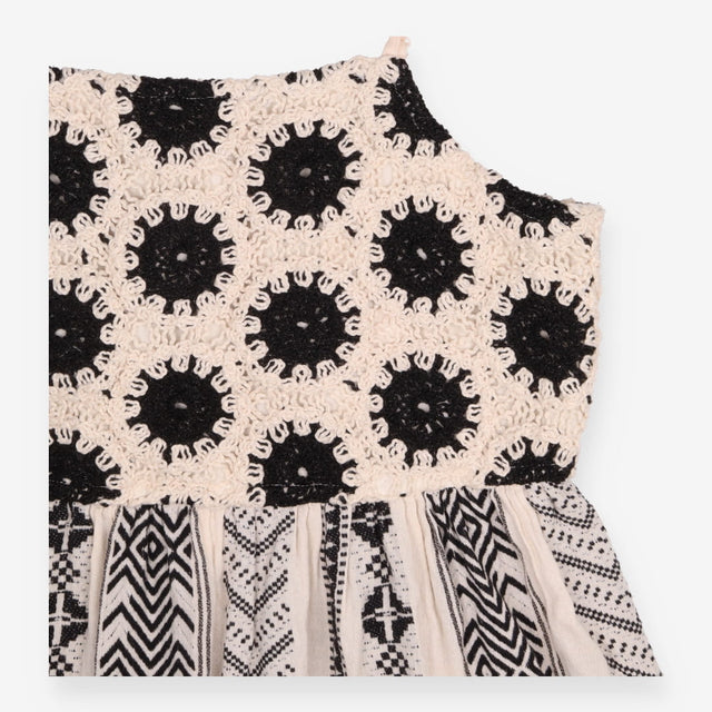 Sundress Crochet Bodice Geometric Print Cami