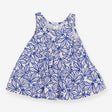 Dress Sleeveless White Blue Floral