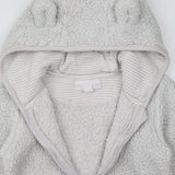 Pramsuit grey fur stripe lining