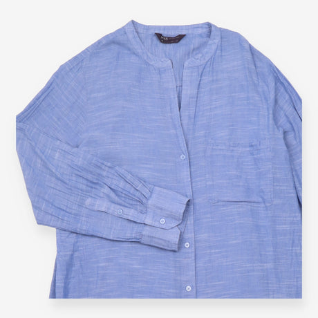 Blue Chambray Long Sleeve Tunic Shirt