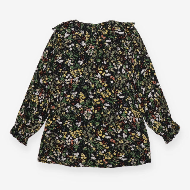 Blouse black with yellow florals