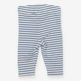 Blue and white striped leggings