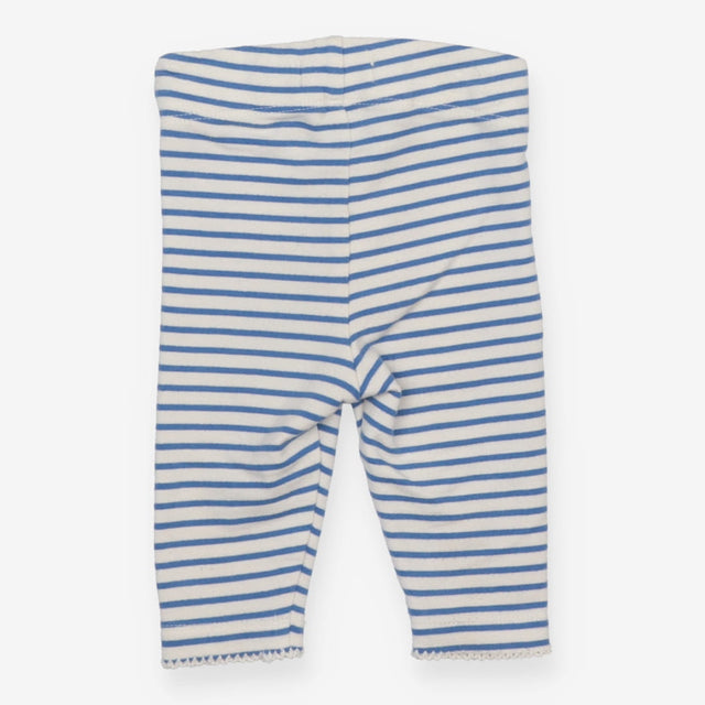 Blue and white striped leggings