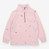 Pink Light House Half Zip Sweater