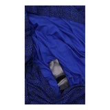 Dress Navy Blue Micro Spot Print Wrap Front Long S