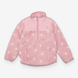 Sweater Half Zip Fluffy Pink with White Spots