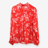 Collared Silk Shirt, Red