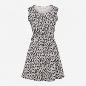 Black and Ivory Floral Jersey Maternity Wrap Dress
