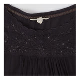 Grey Cupio Flowy Top with Embroidered Neckline