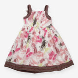 White Butterfly dress with brown trim