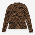 High neck Jacquard Top with Leopard Prints