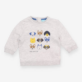 Sweater Grey Jersey Dog Faces
