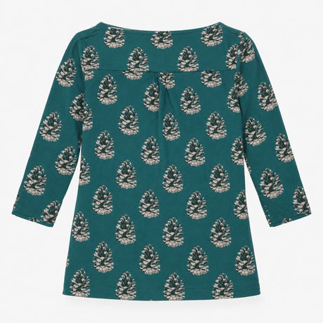 Green Pinecone Print Cowl Neck Jersey Top