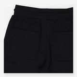 Black wide leg joggers with vivid rainbow stripe d