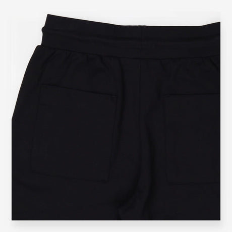 Black wide leg joggers with vivid rainbow stripe d