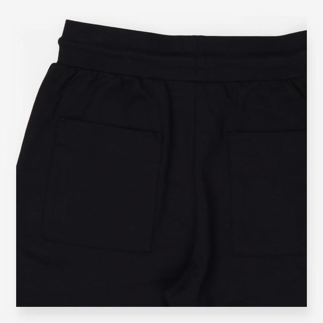 Black wide leg joggers with vivid rainbow stripe d