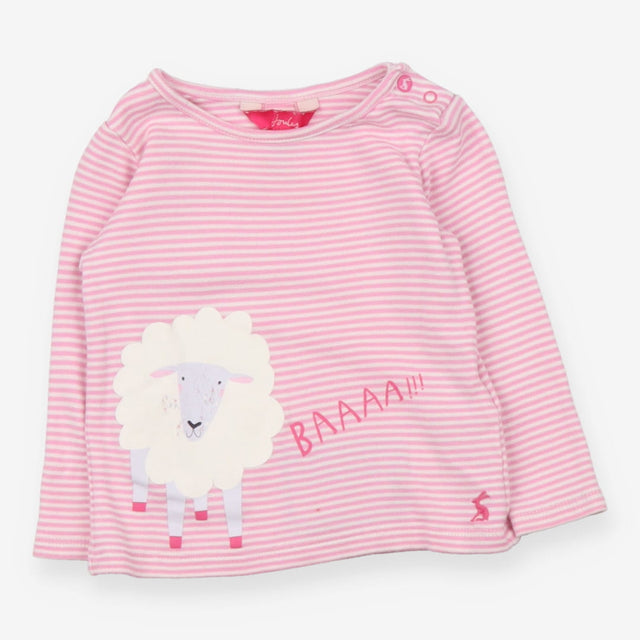 Tee LS pink stripe sheep Baa