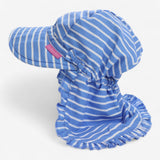 Swim hat blue stripe with frills