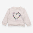 White Sweater with Daisy Heart