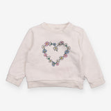White Sweater with Daisy Heart