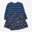 Dress long sleeve navy striped rabbits squirrels w