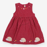 Pinafore pink cord spot hedgehogs