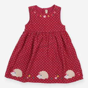 Pinafore pink cord spot hedgehogs