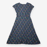 Chapelle Dress Dark Blue Floral Wrap Front Organic
