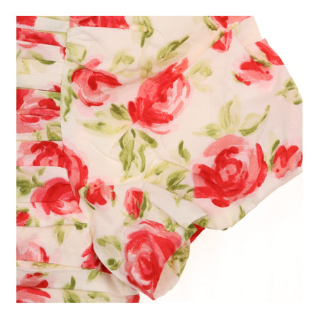 Pink Floral Pleated Mini Dress