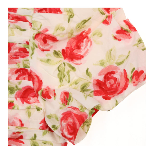 Pink Floral Pleated Mini Dress