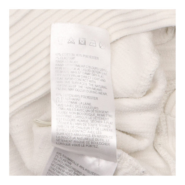 Ribbed Long Sleeve Crew Neck Sweatshirt Off White