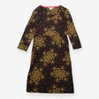 Jersey Dress Black Floral Print Stretch Viscose