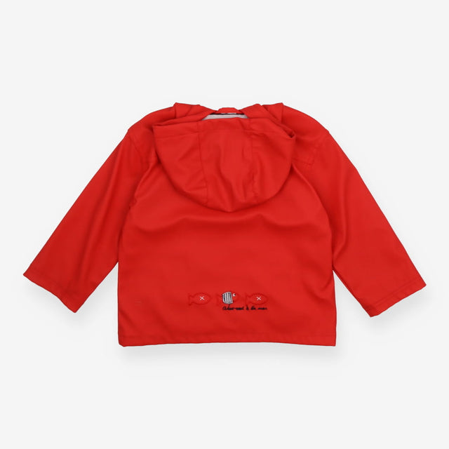 Raincoat Red with Navy Stripe Lining