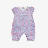 Pink Ditsy Romper with Collar