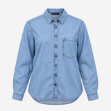 Shirt Long Sleeve Denim Light Wash Button Down