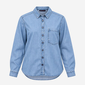 Shirt Long Sleeve Denim Light Wash Button Down