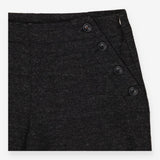 Belle Tweedy Cropped Wide Leg Trousers Charcoal